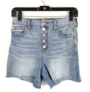 American Eagle Outfitters Curvy Hi Rise Shortie Shorts Exposed Button Fly Size 4